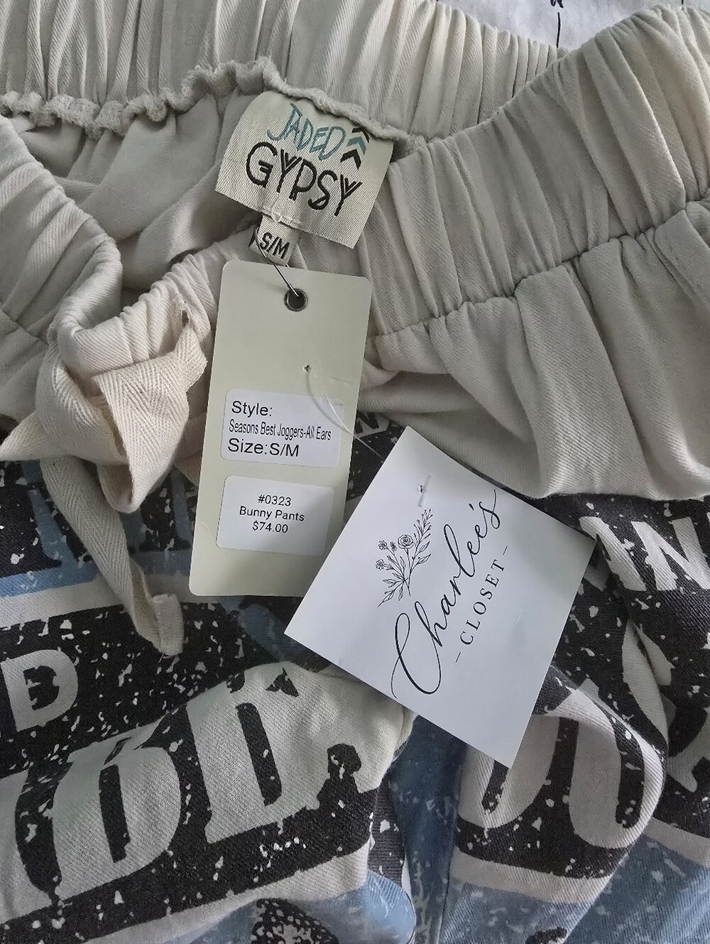 Cottage Core Jaded Gypsy Blue Bunny Joggere - Size S/M - Picture 7 of 10